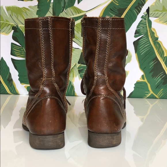 Steve Madden Troopa | Brown Leather Combat Boots - Picture 5 of 8